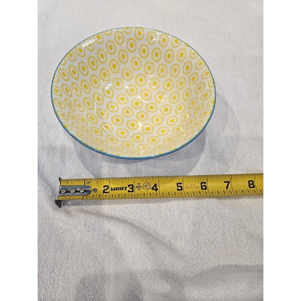 Dover & York Cereal/Soup Bowls (2) Teal/Blue and Yellow 6 